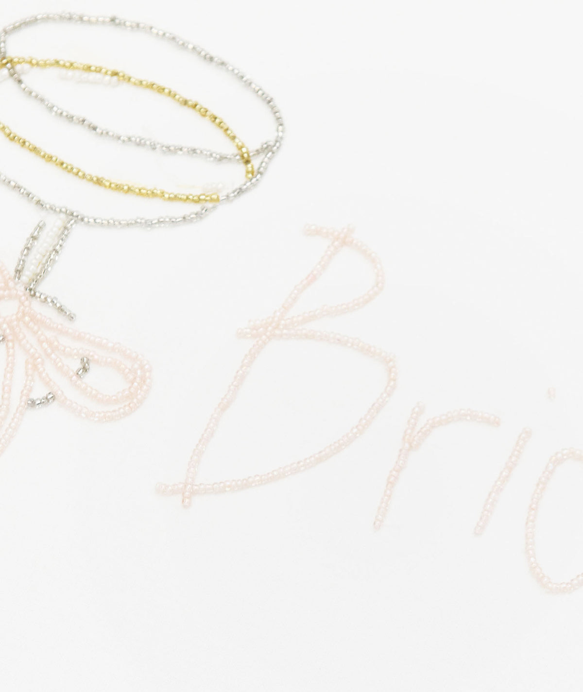 Bride Champagne Coupe Beaded Tee - White