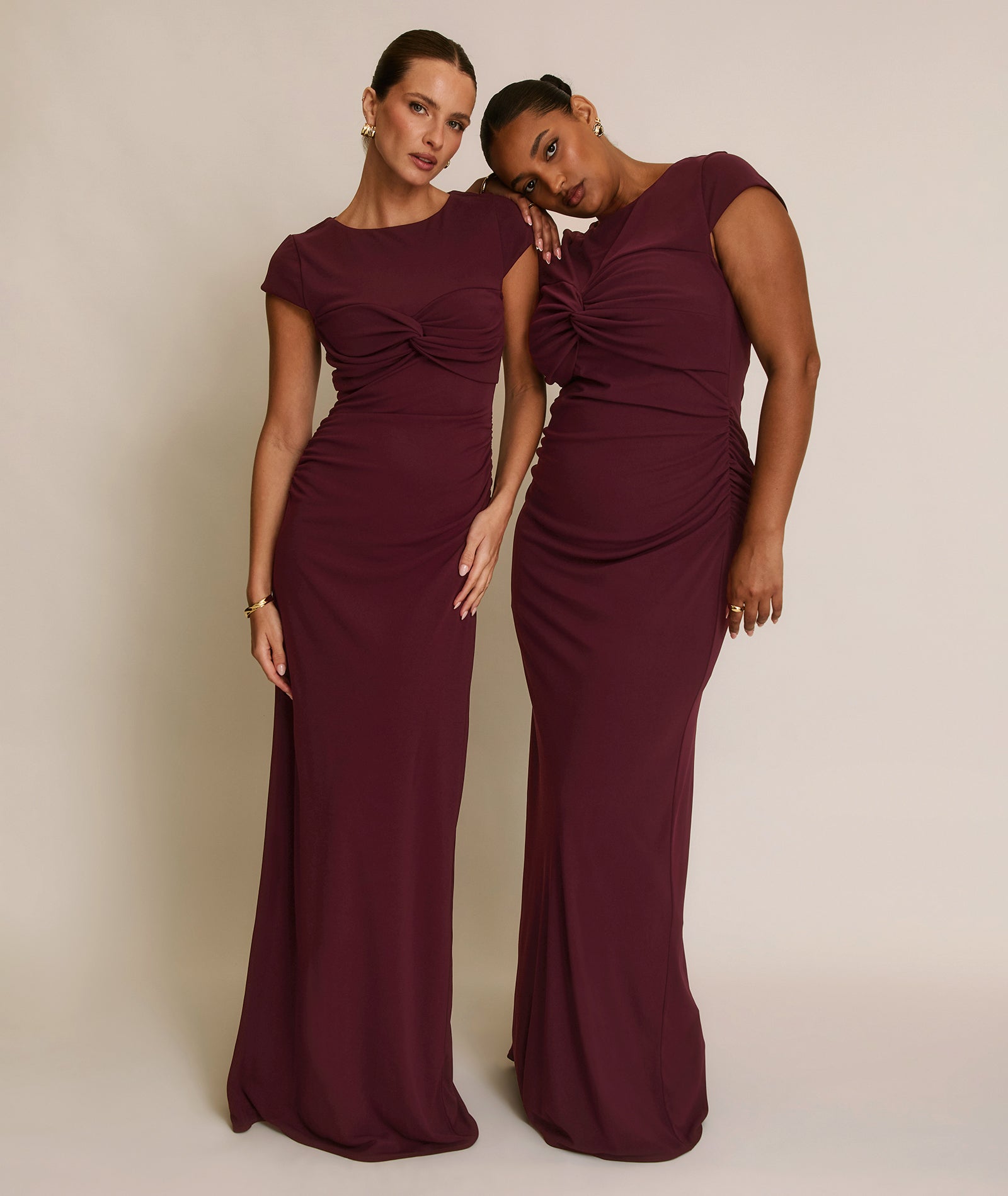 Twist Bust Stretch Sculpt Bridesmaid Dress