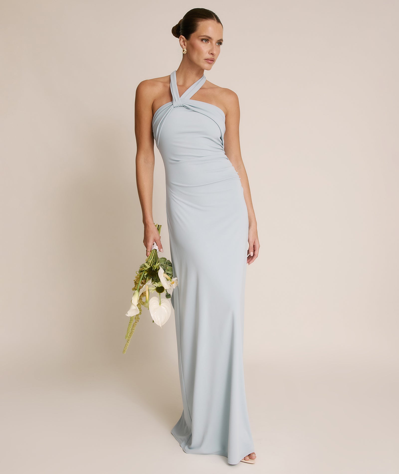 Halter Neck Stretch Sculpt Bridesmaid Dress