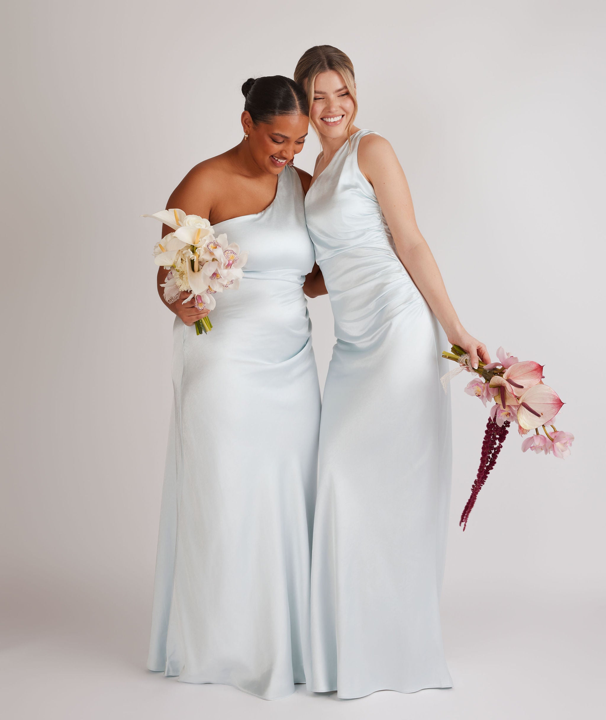 One Shoulder Satin Bridesmaid Dress