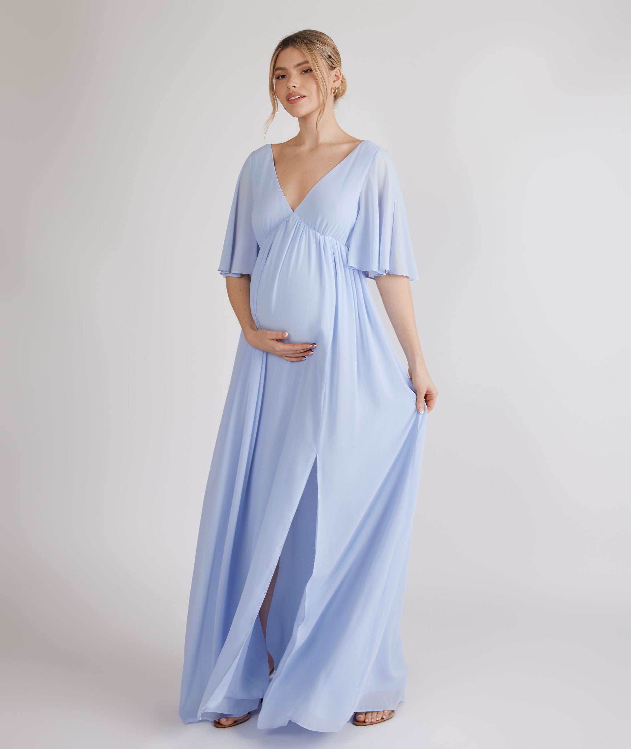 Plunge Maternity Chiffon Bridesmaid Dress