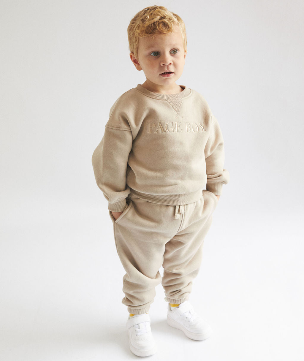 Page Boy Sweatshirt and Sweatpant Set - Infant - Stone