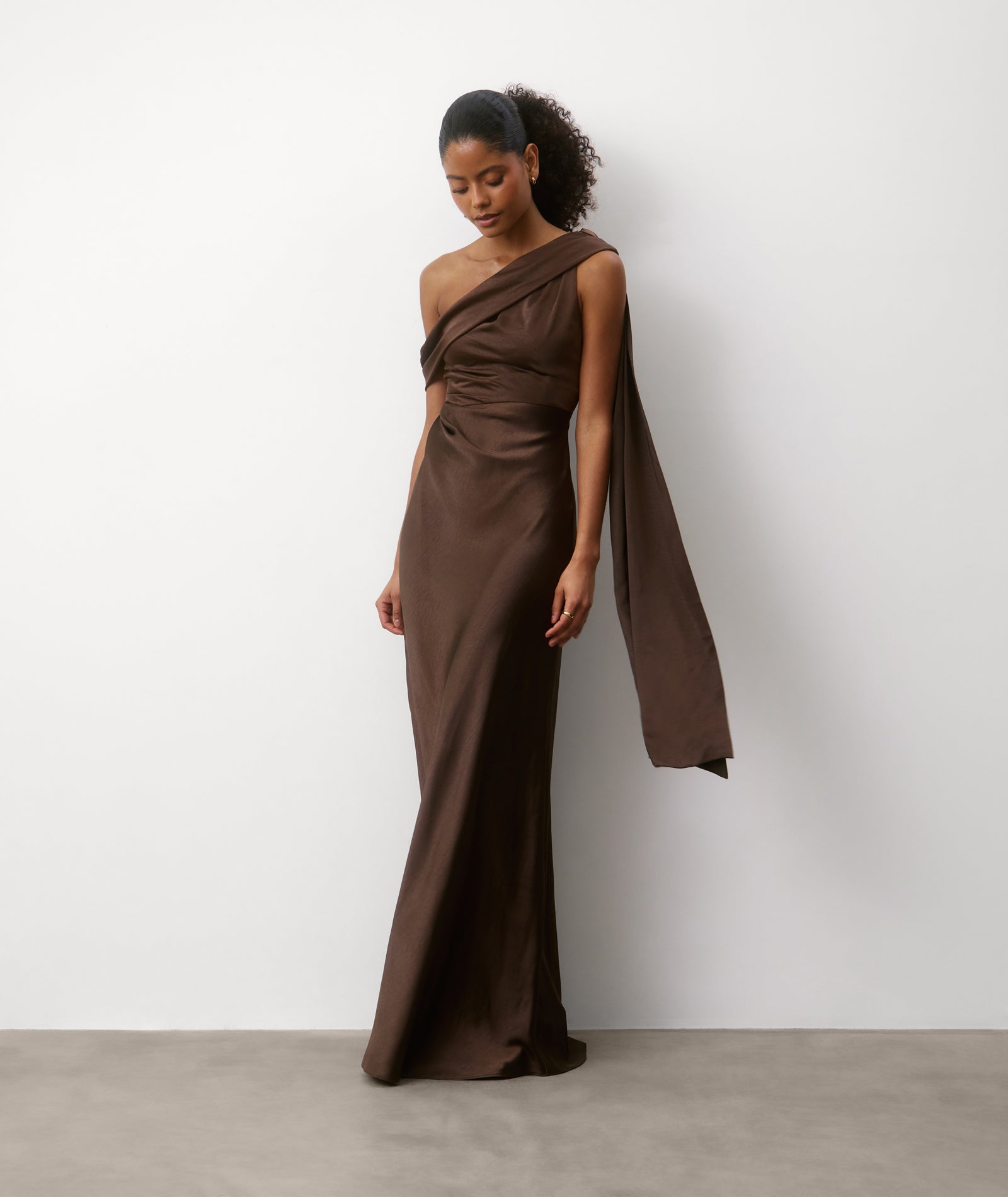 six stories one shoulder satin ruched bridesmaid dress reviews Drape In need of:Wrist Corsage With its sculptural neckline COLORS_White A Line Purple Tiered