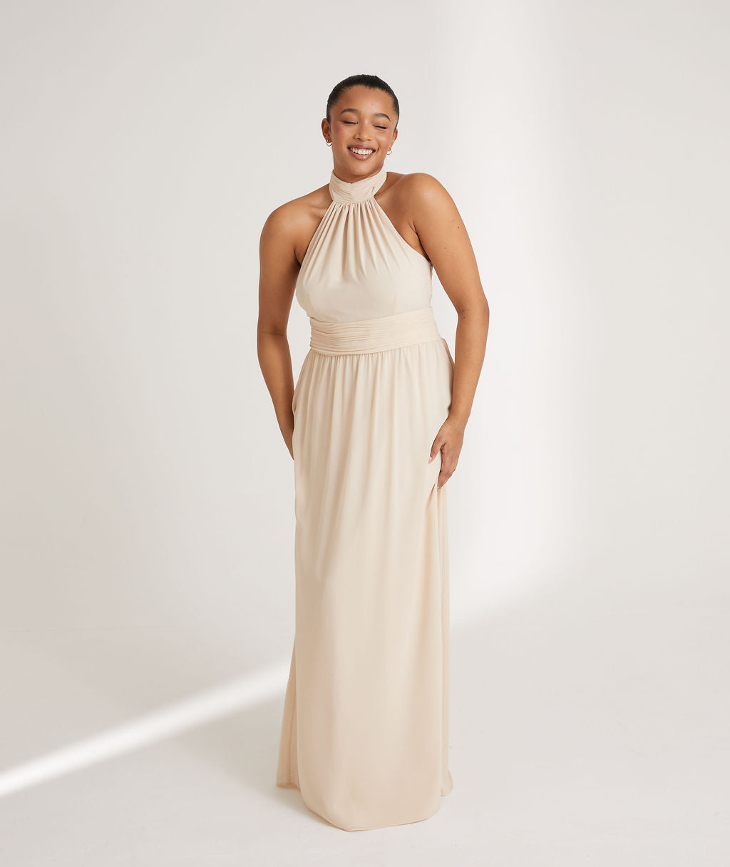 Halter Neck Chiffon Bridesmaid Dress
