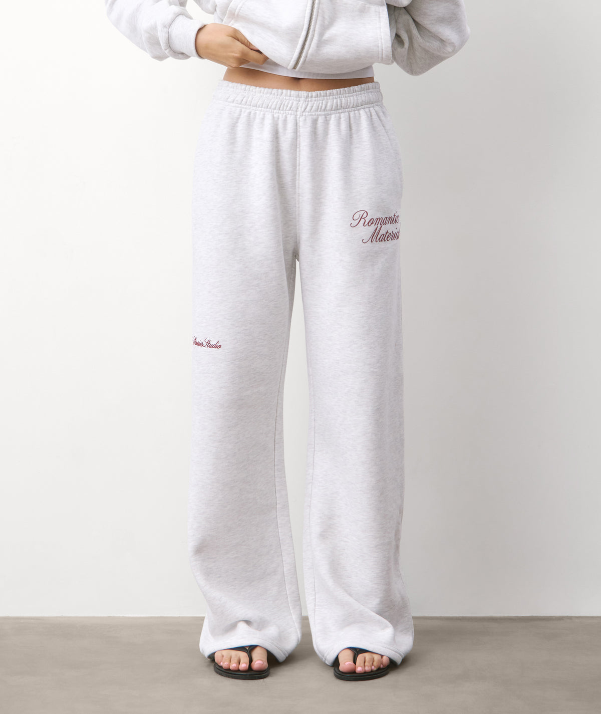 Romantic Material Wide Leg Jogger - Grey Marl