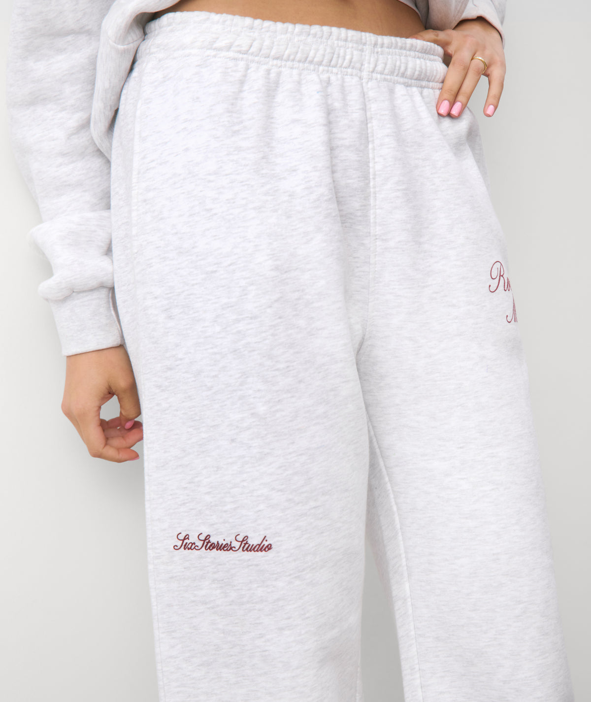Romantic Material Wide Leg Jogger - Grey Marl