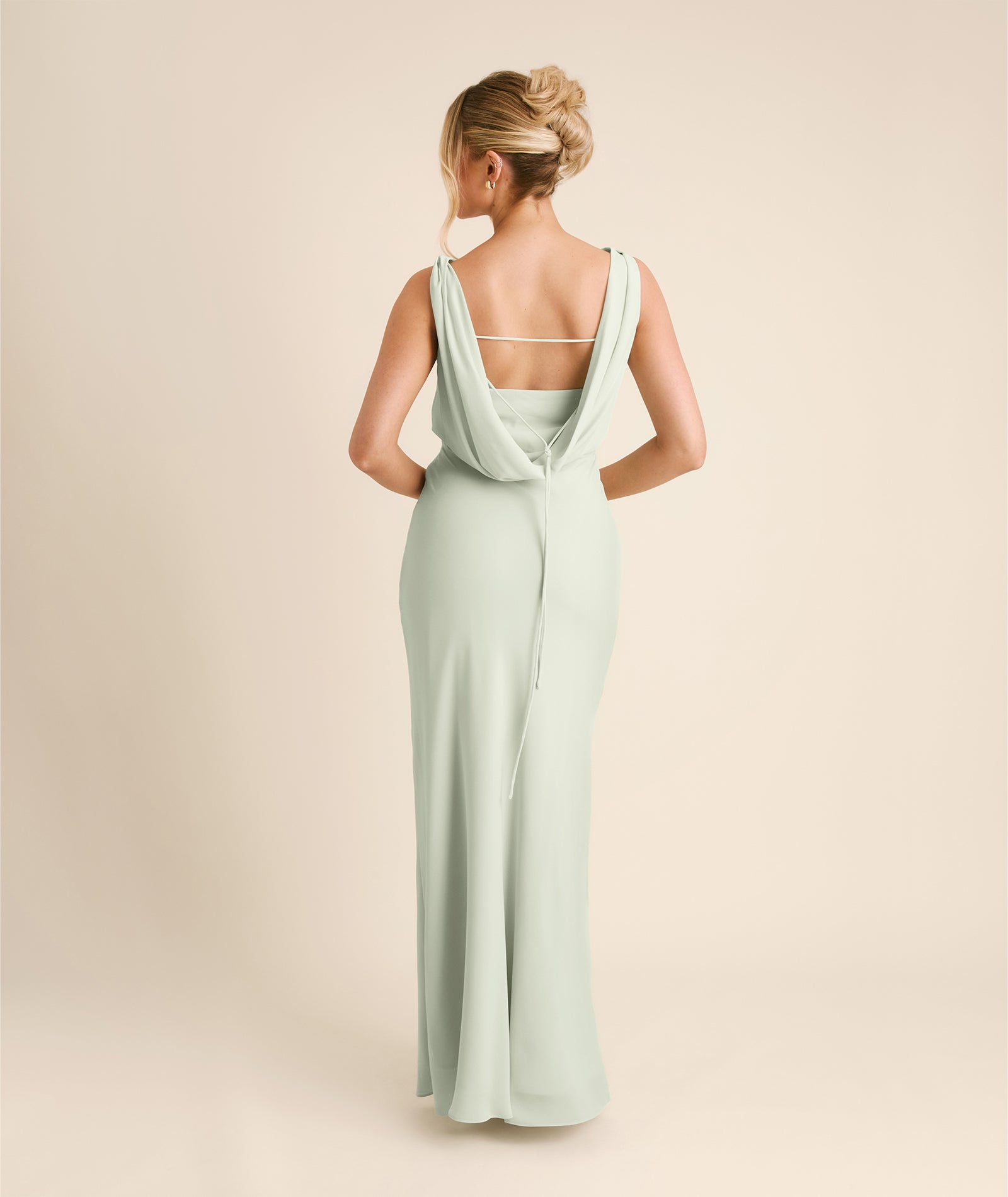 Six Stories Women's Plunge Cowl Chiffon Bridesmaid Dress - Mint Green Six Stories Women's Plunge Cowl Chiffon Bridesmaid Dress - Mint Green