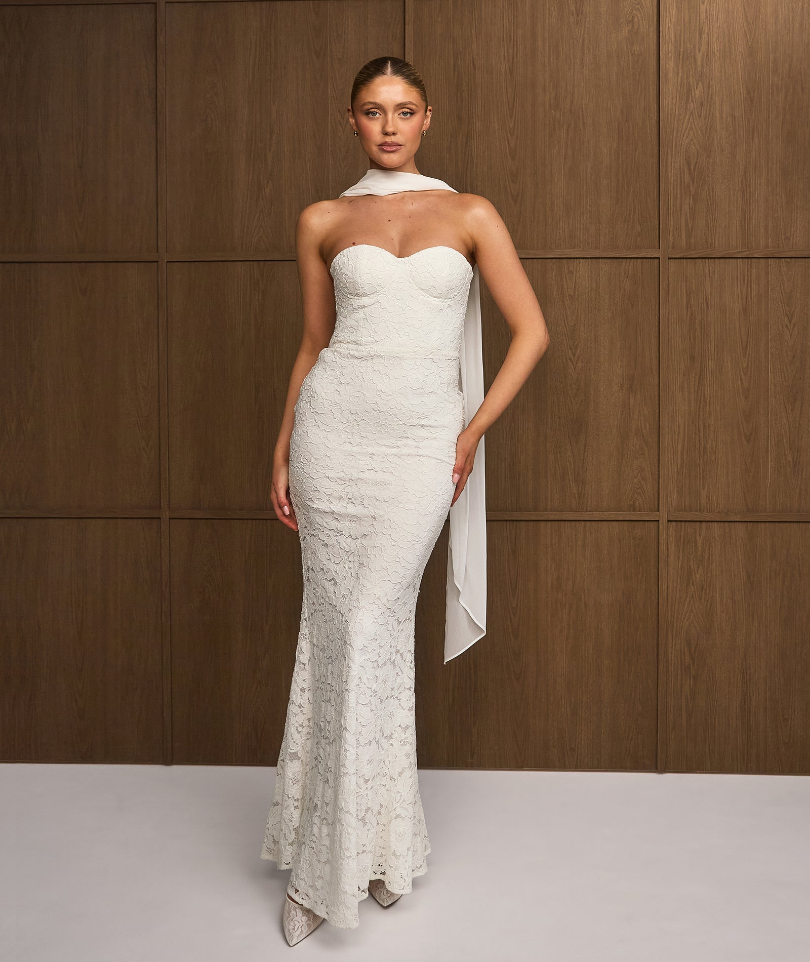 white dress bandeau Lace Maxi with Neck Scarf Liramine is a standout Style:Dress/Flower Sash Ruffled Blush Pink Tulle shrug