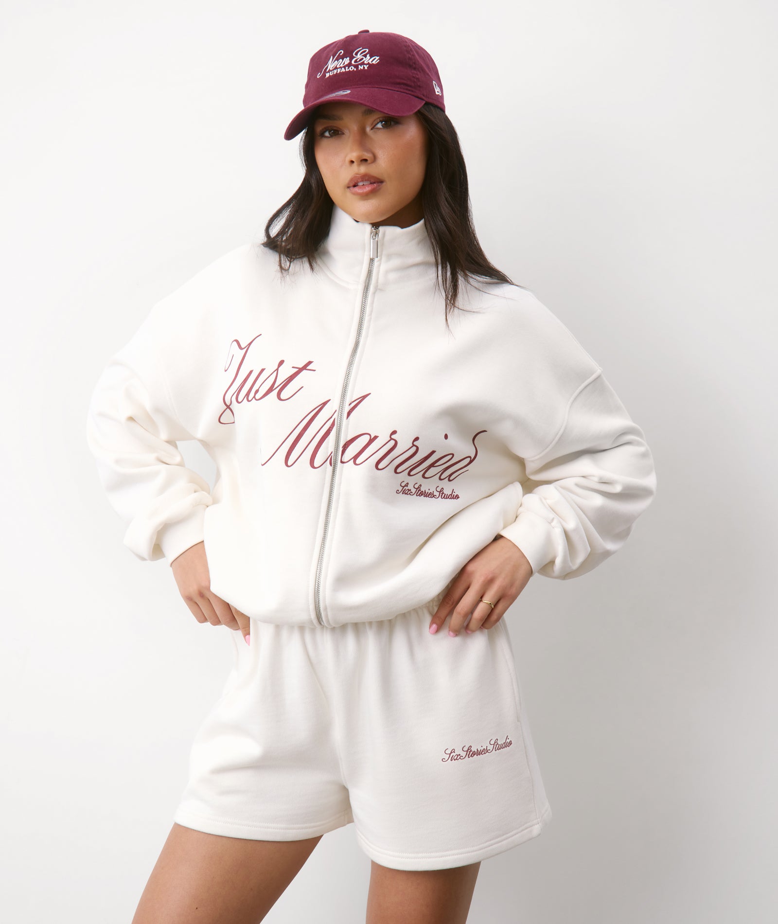 Just Married Zip Sweatshirt - Off White – Six Stories