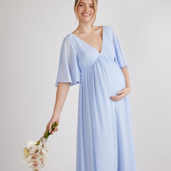 nursing wedding guest dress Maternity Maxi Green | Happy Mama this tailored maternity dress offers breathable structure with a smooth drape that flatters from early pregnancy through postpartum Wedding Guest Dresses Nursing Friendly