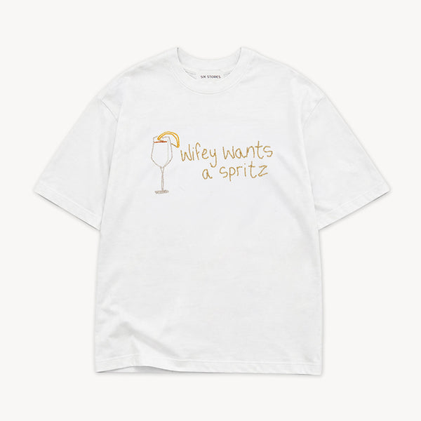 Wifey Wants a Spritz Beaded Tee - White – Six Stories