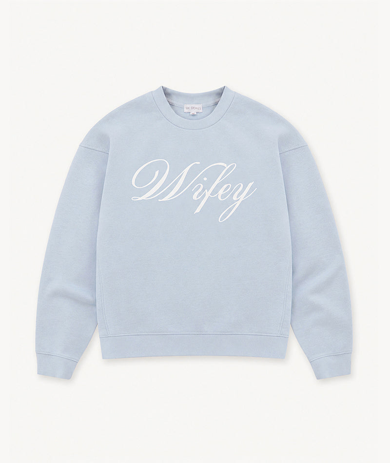 Wifey Graphic Sweatshirt - Blue