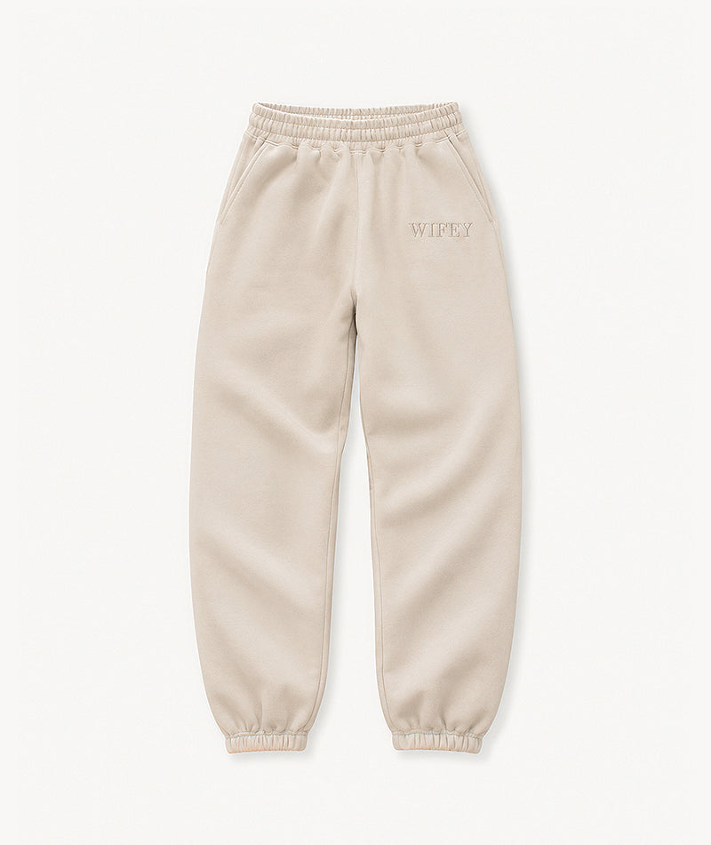 Wifey Statement Sweatpants - Champagne