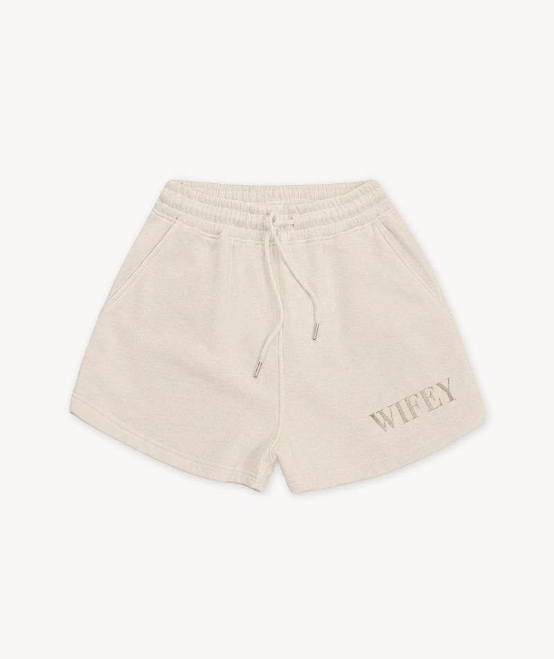 Wifey Statement Shorts - Champagne