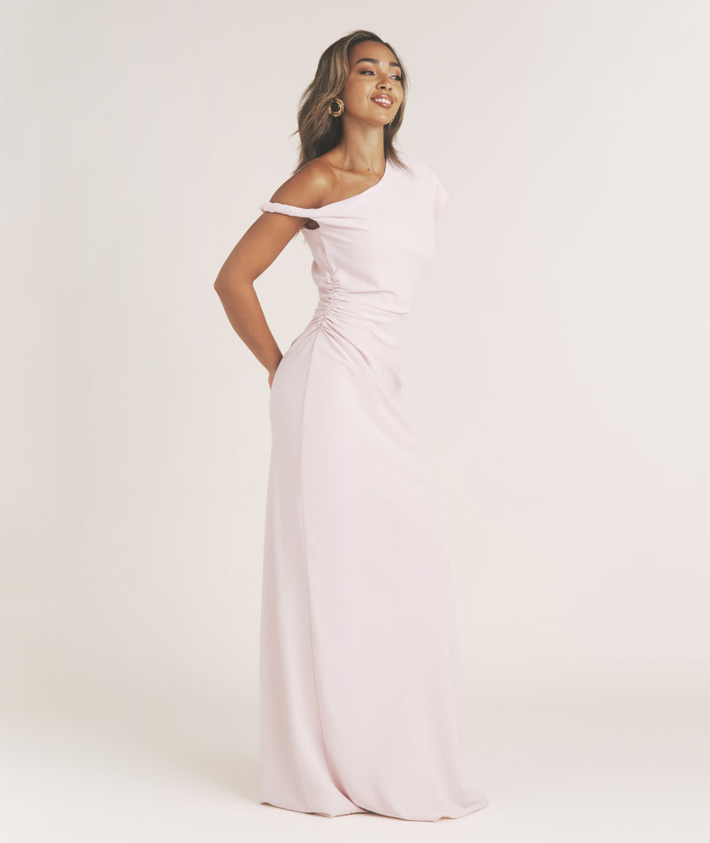 Asymmetrical Twist Detail Maxi Dress - Pink Six Stories Asymmetrical Twist Detail Maxi Dress - Pink Six Stories