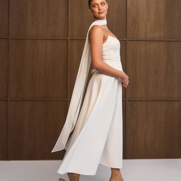 Chiffon Neck Scarf â€“ White | Bridal Accessories