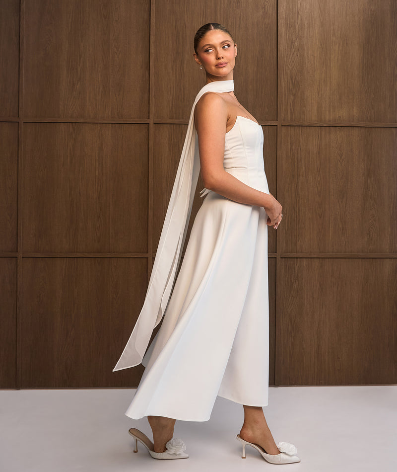 Chiffon Neck Scarf – White | Bridal Accessories