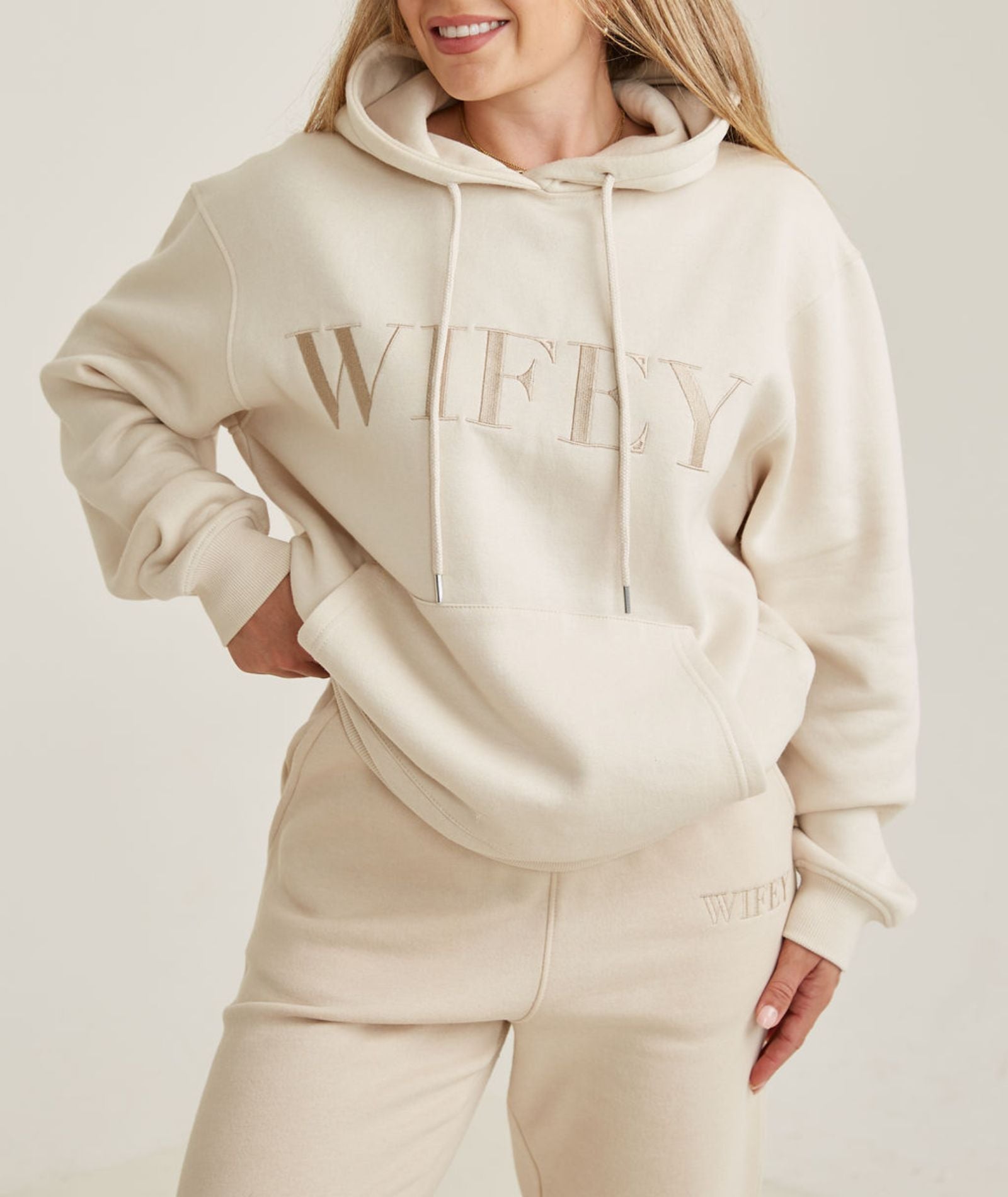 Wifey Hoodie - Champagne - Size Medium