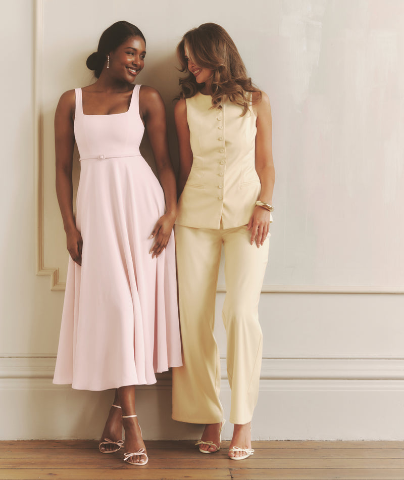 Meredith Button Through Tailored Waistcoat - Lemon