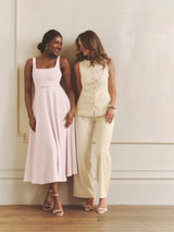 Tailored Wide Leg Pants - Lemon