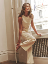 Tailored Wide Leg Pants - Lemon