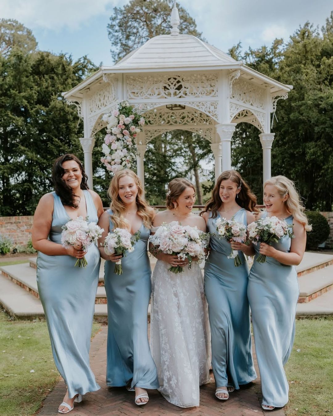 Dusty Blue Satin Bridesmaid Dress