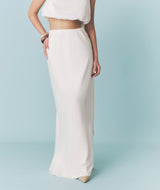 Satin Bias Maxi Skirt - Cream