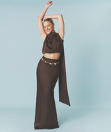 Satin Bias Maxi Skirt - Chocolate