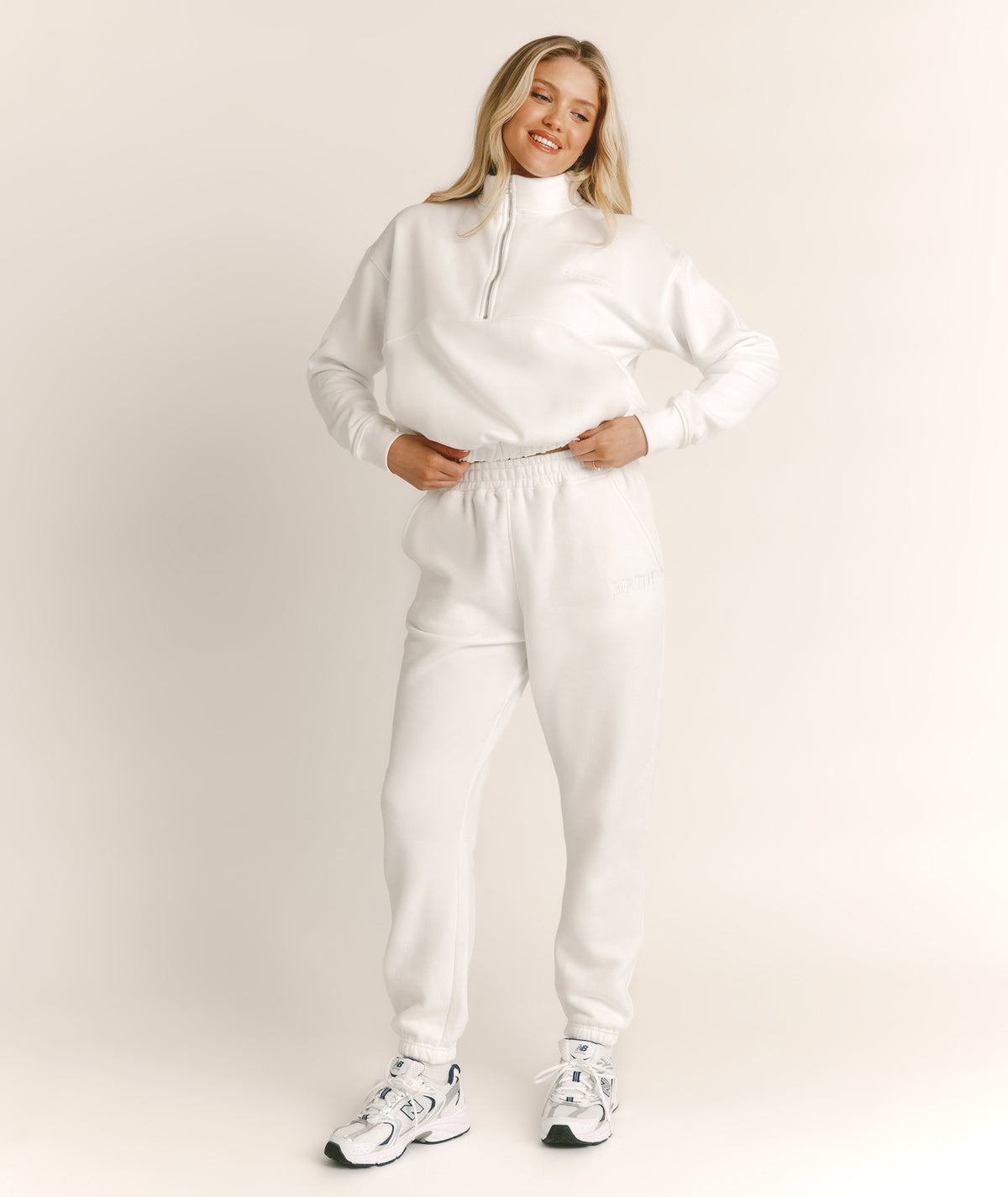 Bride Statement Quarter Zip Sweatshirt - White