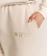 Wifey Statement Sweatpants - Champagne