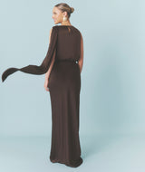 Satin Bias Maxi Skirt - Chocolate