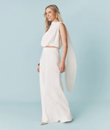 Satin Bias Maxi Skirt - Cream