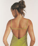 Cowl Front Mini Dress with Neck Scarf - Green