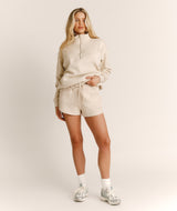 Wifey Quarter Zip Sweatshirt - Champagne
