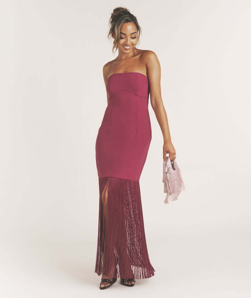 Fringe Bandeau Maxi Dress Fringe Bandeau Maxi Dress