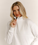 Bride Statement Quarter Zip Sweatshirt - White