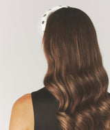 Mesh Printed Chunky Head Band - White Polka Dot