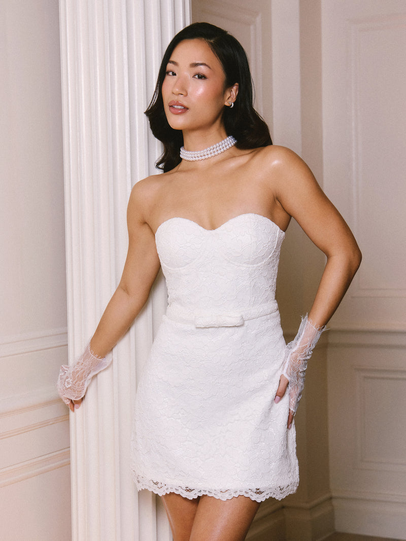 Lace Bandeau Corset Mini Dress