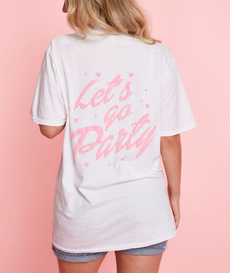 Let's Go Party Bride Tee - White