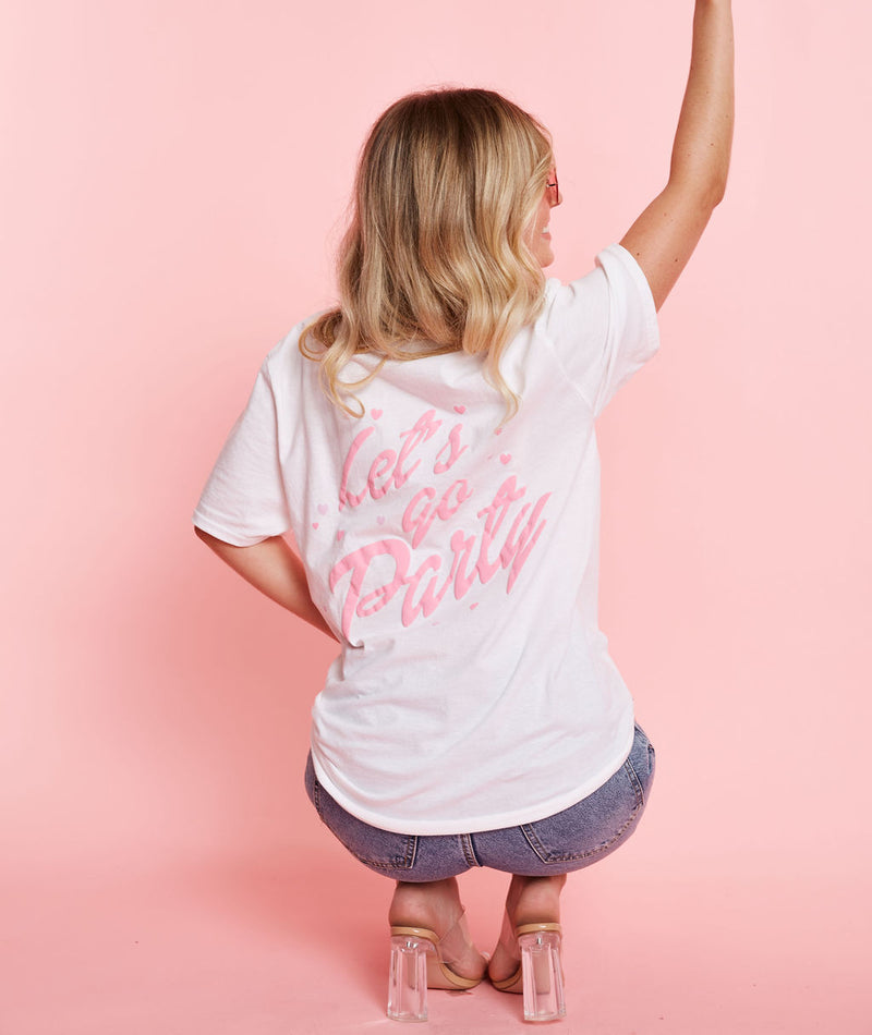 Let's Go Party Bride Tee - White