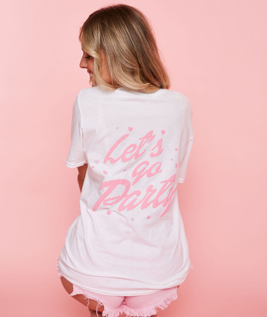 Let's Go Party Bridesmaid Tee - White