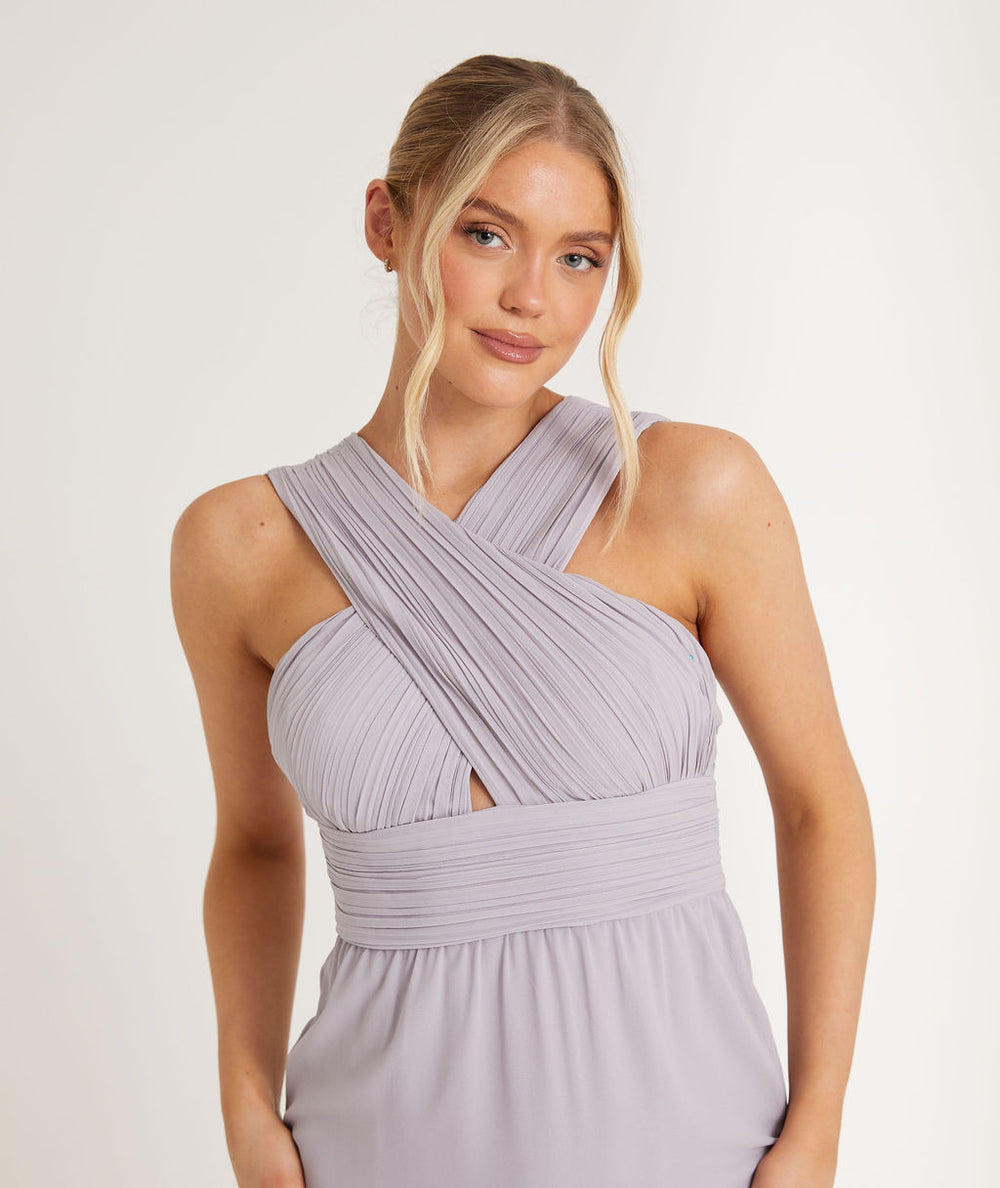 Halter Neck Chiffon Bridesmaid Dress