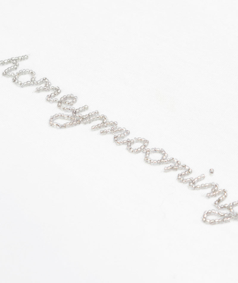Honeymooning Beaded Tee - White