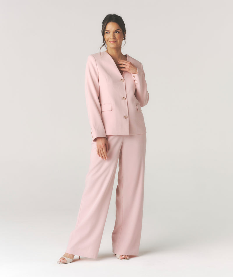 Tailored Wide Leg Trouser - Pink