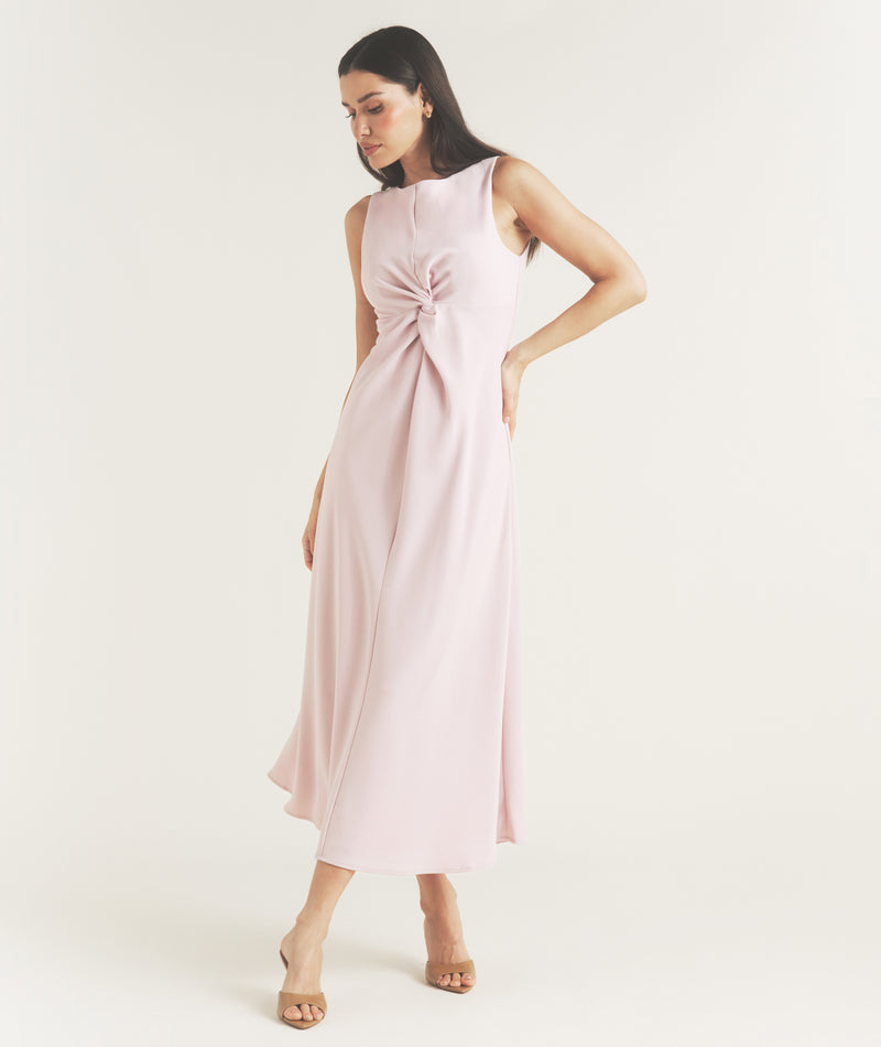 Knot Detail Sleeveless Midi Dress - Pale Lilac