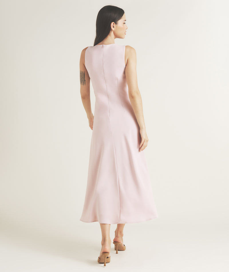 Knot Detail Sleeveless Midi Dress - Pale Lilac