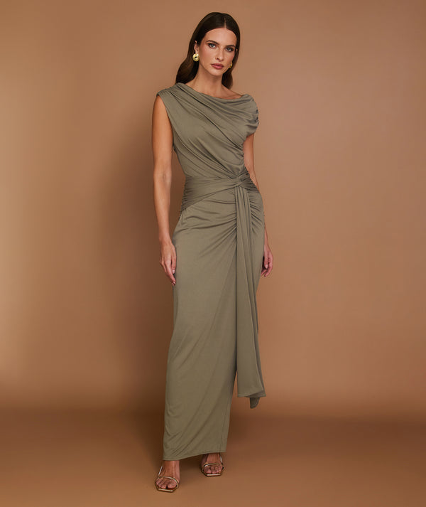 Knot Detail Maxi Dress - Green