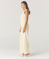 Tailored Wide Leg Pants - Lemon