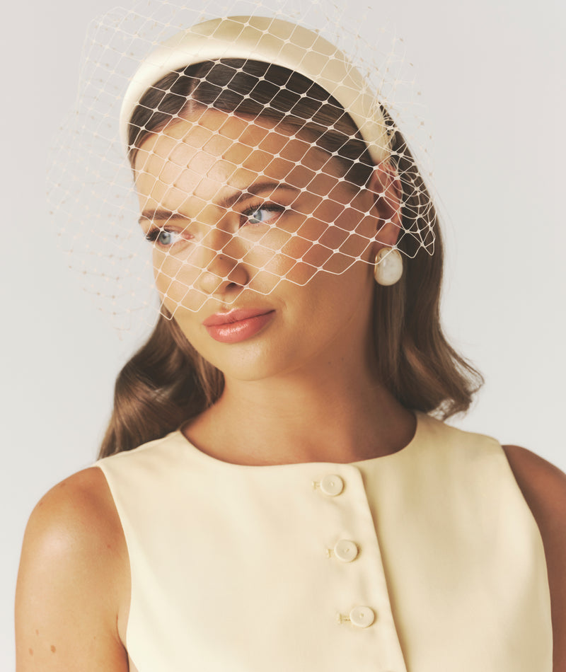 Meredith Button Through Tailored Waistcoat - Lemon