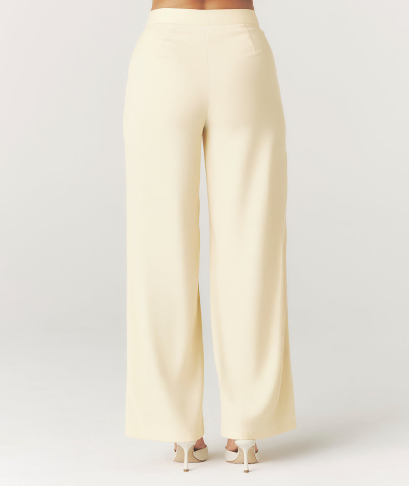 Tailored Wide Leg Trousers - Lemon